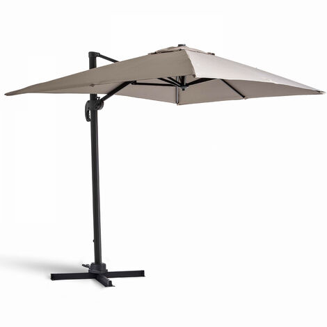Oviala – Parasol déporté inclinable rotatif 2x3m – Structure aluminium 100% – Toile polyester imperméable – Surface d'ombrage 6m²