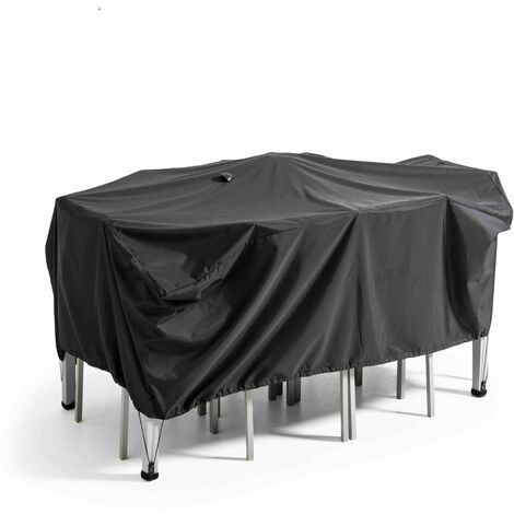 Housse de table de jardin noire 170 x 110 cm (1/5)