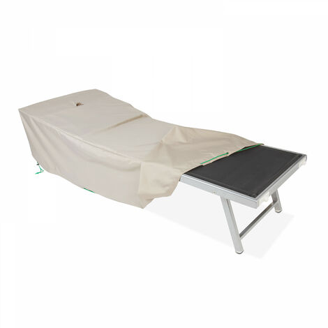 Housse transat 200 x 75 cm – Housse imperméable et déperlante – Aérateur pour circulation air – Fixation par cordon et scratchs – Cov'Up