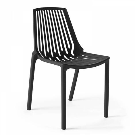 Chaise de jardin ajourée en plastique Paris  Noir  Noir