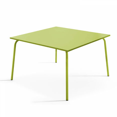 Table de jardin carrée en métal vert - Palavas (1/5)