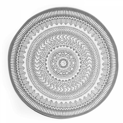 Tapis rond polypropylène gris 120cm (1/3)