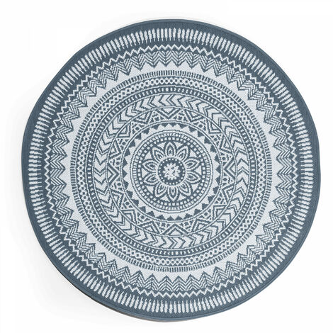 Tapis rond polypropylène bleu 160cm (1/3)