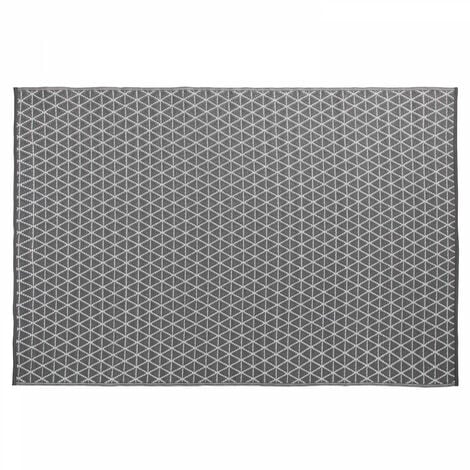 Tapis d'extérieur polypropylène gris 180 x 120 cm - Gris