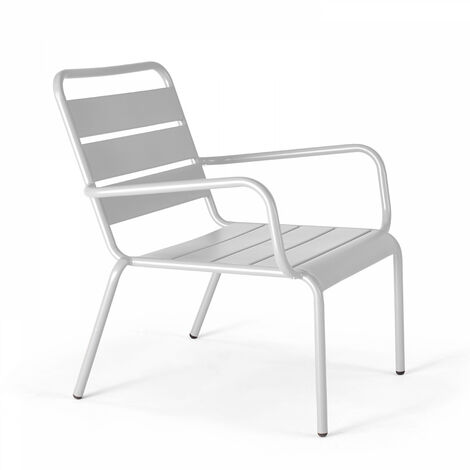 Fauteuil de jardin bas relax acier blanc - Palavas