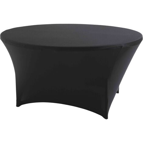 Nappe élastique noire de 180cm drapée pour table pliante
