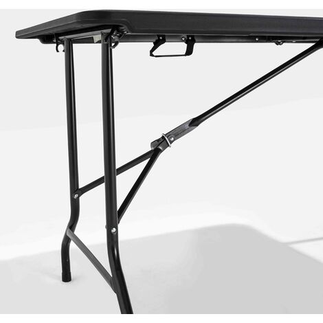 Table pliante noire 180cm 8 places PEHD