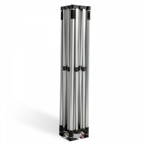 Mob Event Pro – Structure de tente pliante aluminium 3x3 m – Hexagonale 40 mm – H. 210 à 240 cm – Housse de transport à roulettes incluse