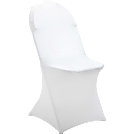 Mob Event Pro – Housse de chaise pliante blanche en polyester et spandex – Dimensions 45x45x89 cm – Lavable en machine – Résistante aux intempéries