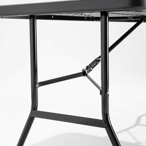 Table de réception noire avec pieds pliants