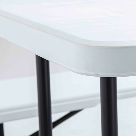 Table de jardin pliante en acier coloris blanc L.180 x l.76 x H.74 cm