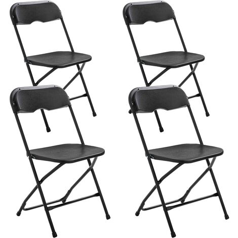 Lot de 4 chaises pliantes noires de réception (1/8)