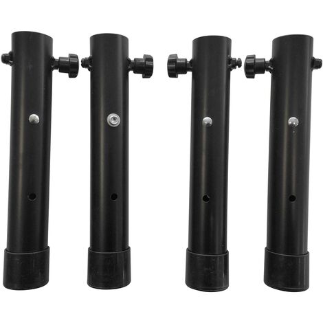 Mob Event Pro – Lot de 4 réhausseurs pour tables pliantes – Acier époxy noir – Hauteur 17 cm – Patins anti-dérapants – Usage intérieur/extérieur