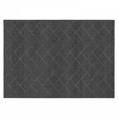Tapis d'extérieur en polypropylène 120 x 170 cm noir (1/4)
