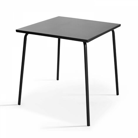 Table de jardin carrée en métal gris anthracite - Palavas (1/5)