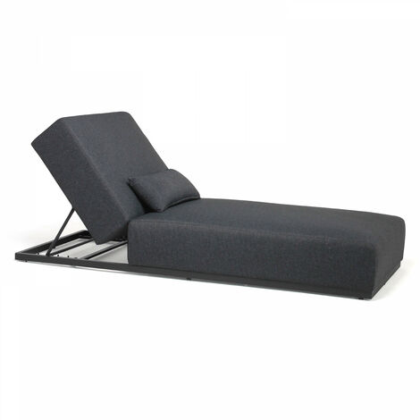 Oviala – Transat inclinable 5 positions – Coussin de tête 60x30 cm – Structure aluminium – Assise en éponge à séchage rapide – Dimensions 213x90 cm
