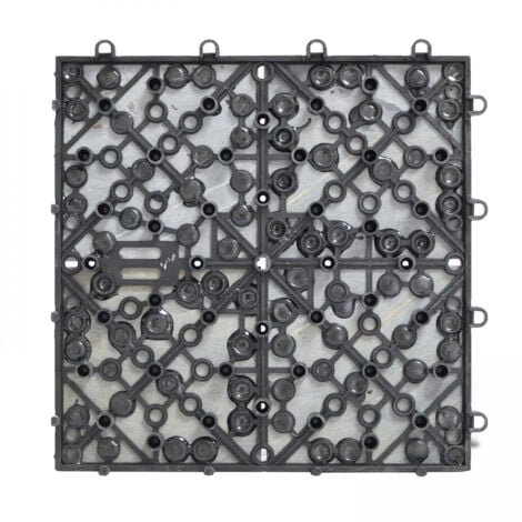 Lot de 8 dalles clipsables en pierre noire