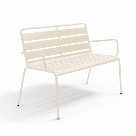 Banc de jardin en métal ivoire - Palavas