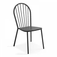 Chaise bistrot de jardin en métal gris anthracite
