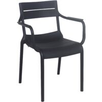 Fauteuil noir de terrasse en plastique