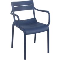 Fauteuil de terrasse en plastique bleu pacific