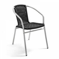 Table carrée en aluminium et 4 chaises noires - Noir