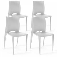 Lot de 4 chaises de jardin en plastique Milan Blanc 103528 Lot de 4 chaises de jardin en plastique Milan Blanc 103528