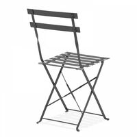 Table de jardin et 2 chaises en acier gris