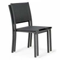 Ensemble table rectangulaire (206 x 100 x 74,5 cm) avec 8 chaises et 2 fauteuils Tivoli - Gris