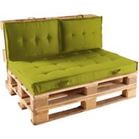 Pack salon de jardin palettes et cousinage vert kaki