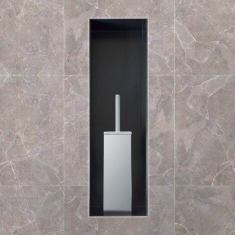 BERNSTEIN - Nicchia doccia in acciaio inox senza telaio, ripiano incorporato - 15x60x10cm - BS156010 Bianco	Bianco