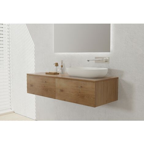 Mobile bagno di design 2 cassettoni lavabo vasca destra 120x48