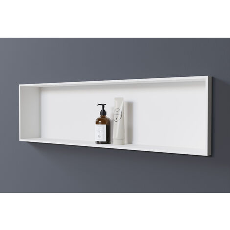 Nicchia Da Parete In Acciaio Inox 30x90x10 Cm - Con Ripiani, Per Bagno Doccia O Vasca, Colore Bianco - Foto 3