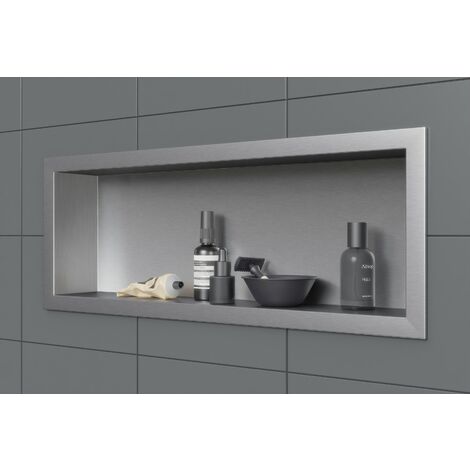 Nicchia Da Parete BERNSTEIN Acciaio Satinato 15x60x10cm - Per Bagno, Doccia, Vasca - Foto 2
