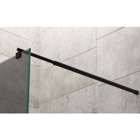 Parete doccia Walk-In-  protezione Nano - vetro temprato grigio - 8mm - EX101 nero - larghezza a scelta	900mm