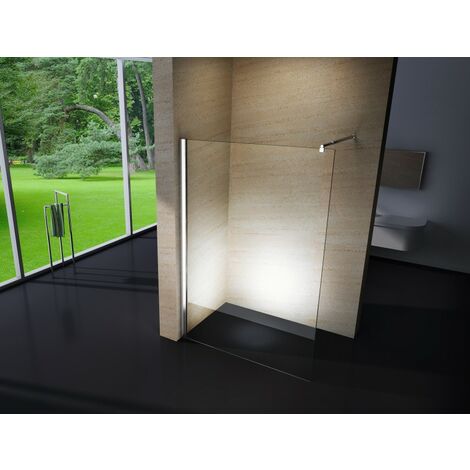 Parete doccia Walk In EX101 vetro temprato Effetto-specchio - 10mm -  larghezza selezionabile