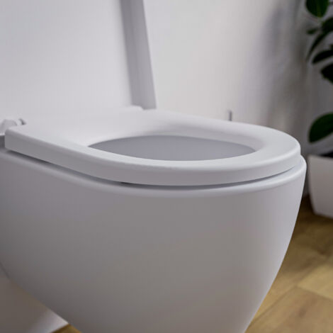 WC sospeso NT2038 senza brida - sedile in plastica dura e chiusura con  sistema soft-close