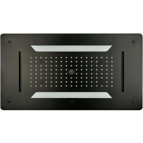 Soffione a incasso, soffione con installazione a soffitto XXLDPG5030 - nero - 70 x 38 cm