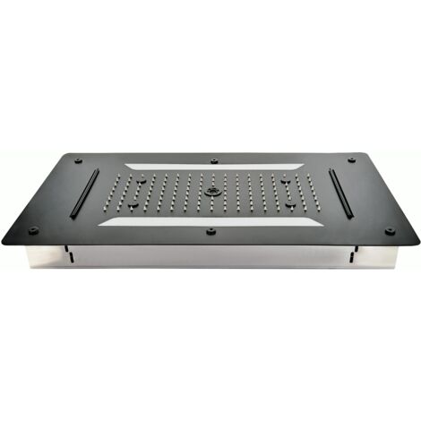 Soffione a incasso, soffione con installazione a soffitto XXLDPG5030 - nero - 70 x 38 cm