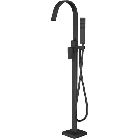 BERNSTEIN - Miscelatore per vasca di design in acciaio inox e piedini in ottone - H. 111,6cm - NT3311 2.0 - Nero (mat)	Nero opaco