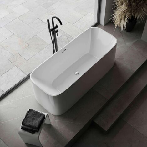 BERNSTEIN - Vasca da bagno rettangolare freestanding Bianco lucido 170x70x60cm acrilico per bagno - RIVA 2.0 170x70 cm