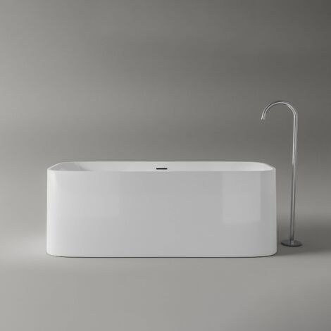 Vasca Da Bagno Indipendente BRAIDER ANTIQUA - Stile Retrò Con Piedini Cromati, Acrilico Bianco 160x72 Cm