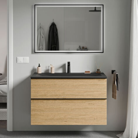 Nero opaco, Rovere Miele Oro, Nero opaco con foro rubinetto (1/5)