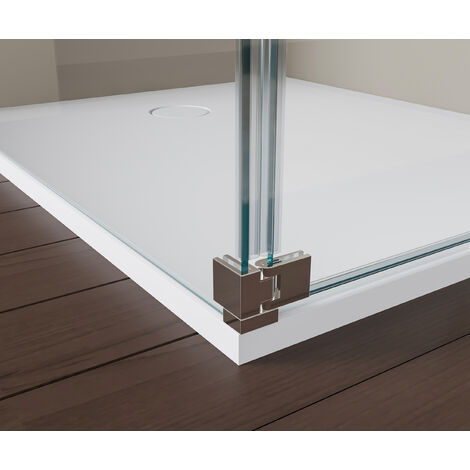 Parete doccia Walk-In con anta paraspruzzi NT109 vetro temprato - 8mm - rivestimento NANO 1200mm (1/5)