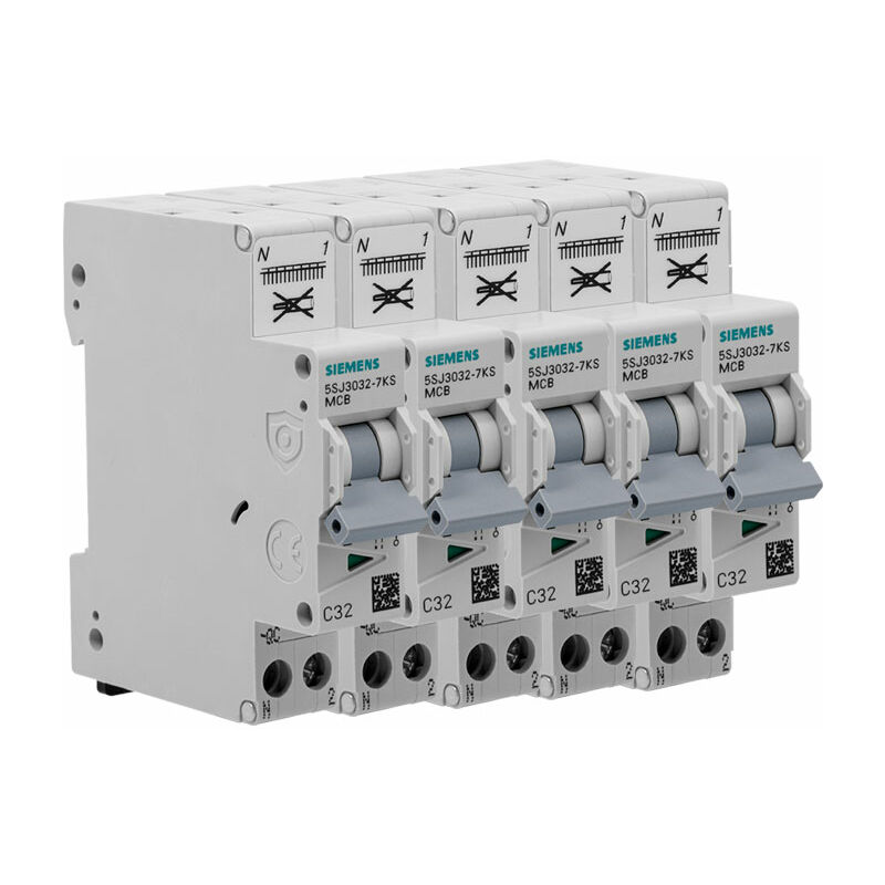 SIEMENS- Lot de 10 Disjoncteurs électriques phase + neutre 20A