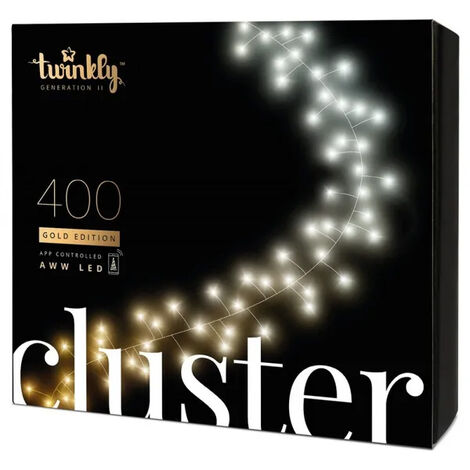 Guirlande connectéee IP44 6m 400 LEDS blanc chaud froid TWINKLY CLUSTER - TWINKLY