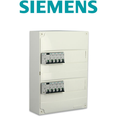 SIEMENS- Tableau électrique pré-équipé 1 rangée 13 modules 6 disjoncteurs 1  interrupteur différentiel