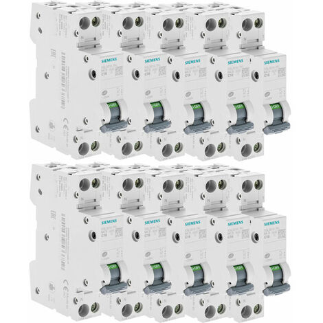 Lot de 10 Disjoncteurs électriques phase + neutre 16A -SIEMENS -SIEMENS