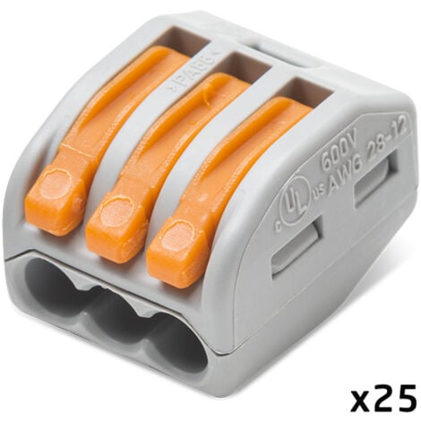 Pot de 50 bornes de connexion automatique S222 2,3 et 5 entrées - WAGO