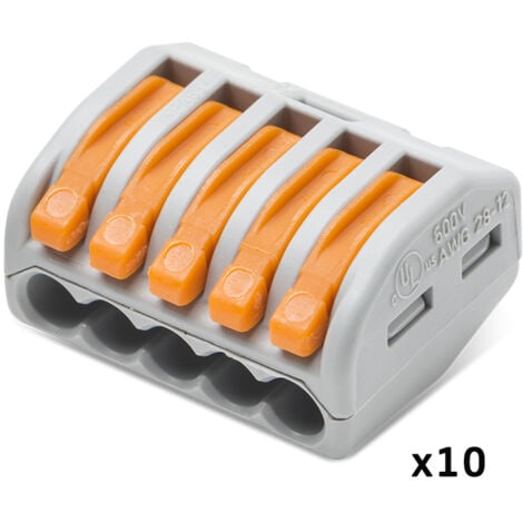 Pot de 50 bornes de connexion automatique S222 2,3 et 5 entrées - WAGO